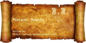 Mateas Magda névjegykártya